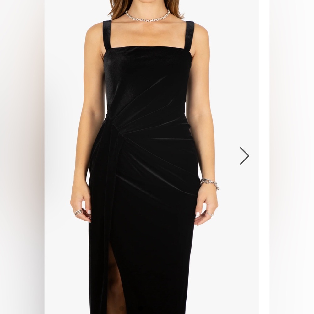 Black Halo black velvet gown